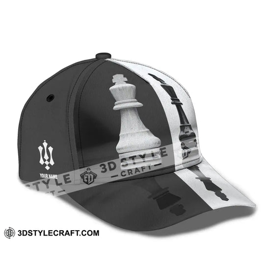 Personalized Cap, Customized Classic Cap Couple Black And White Chess style option 3