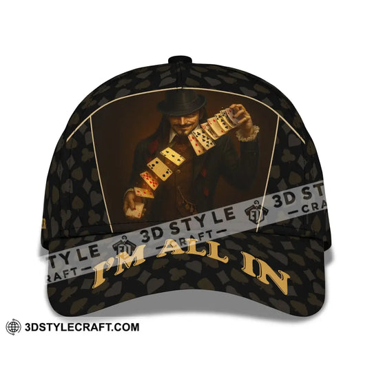Personalized Cap, Customized Classic Cap Poker Lover Cap, I'm All In style option 2
