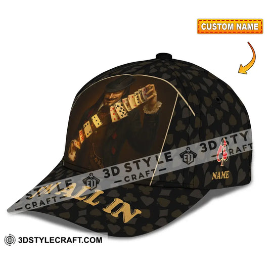 Personalized Cap, Customized Classic Cap Poker Lover Cap, I'm All In style option 1