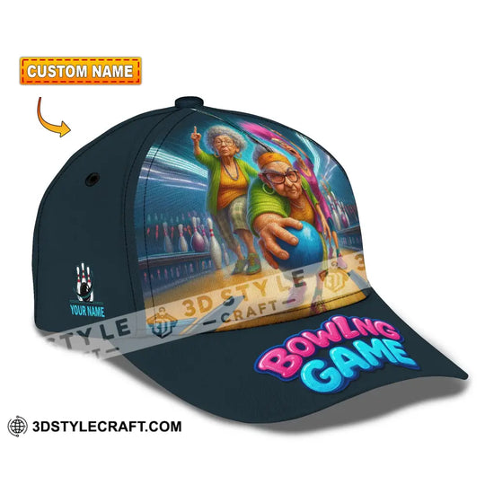 Personalized Cap, Customized Funny Bowling Game Classic Cap style option 1