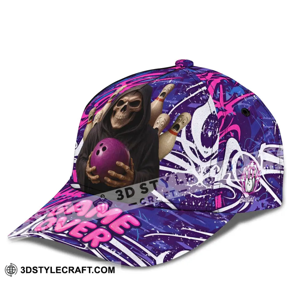 Personalized Cap Customized Funny Bowling Game Purple Death Classic Cap CLASSIC CAP / UNIVERSAL FIT Cap