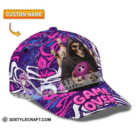Personalized Cap Customized Funny Bowling Game Purple Death Classic Cap CLASSIC CAP / UNIVERSAL FIT Cap