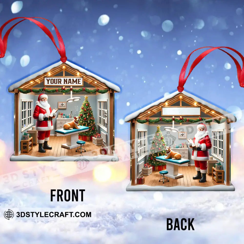 Pet Shop Santa Christmas Ornament Personalized
