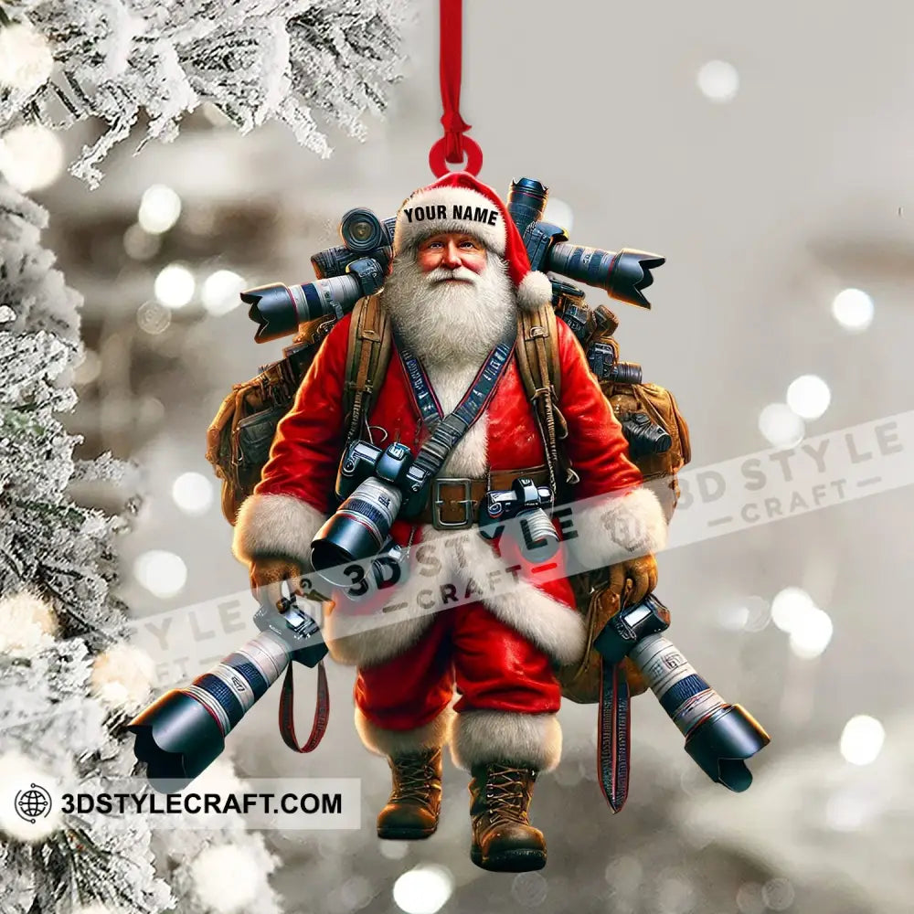Photographer Santa Home Decor Christmas Ornament Personalized