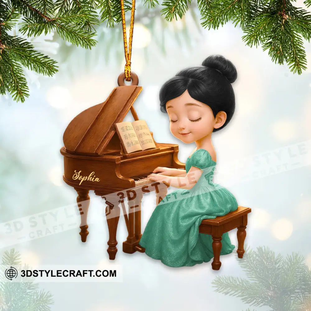 Piano Girl Home Decor Christmas Ornament Personalized Ornament Ornament
