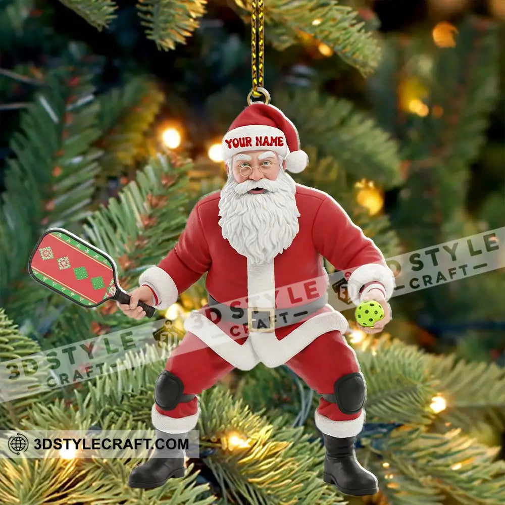 Pickle Ball Santa Home Decor Christmas Ornament Personalized Ornament Ornament