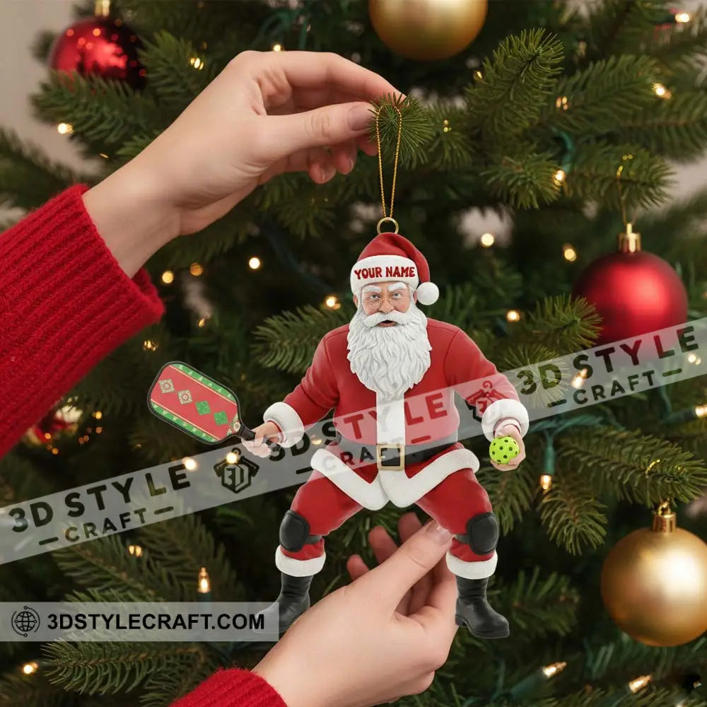 Pickle Ball Santa Home Decor Christmas Ornament Personalized Ornament Ornament