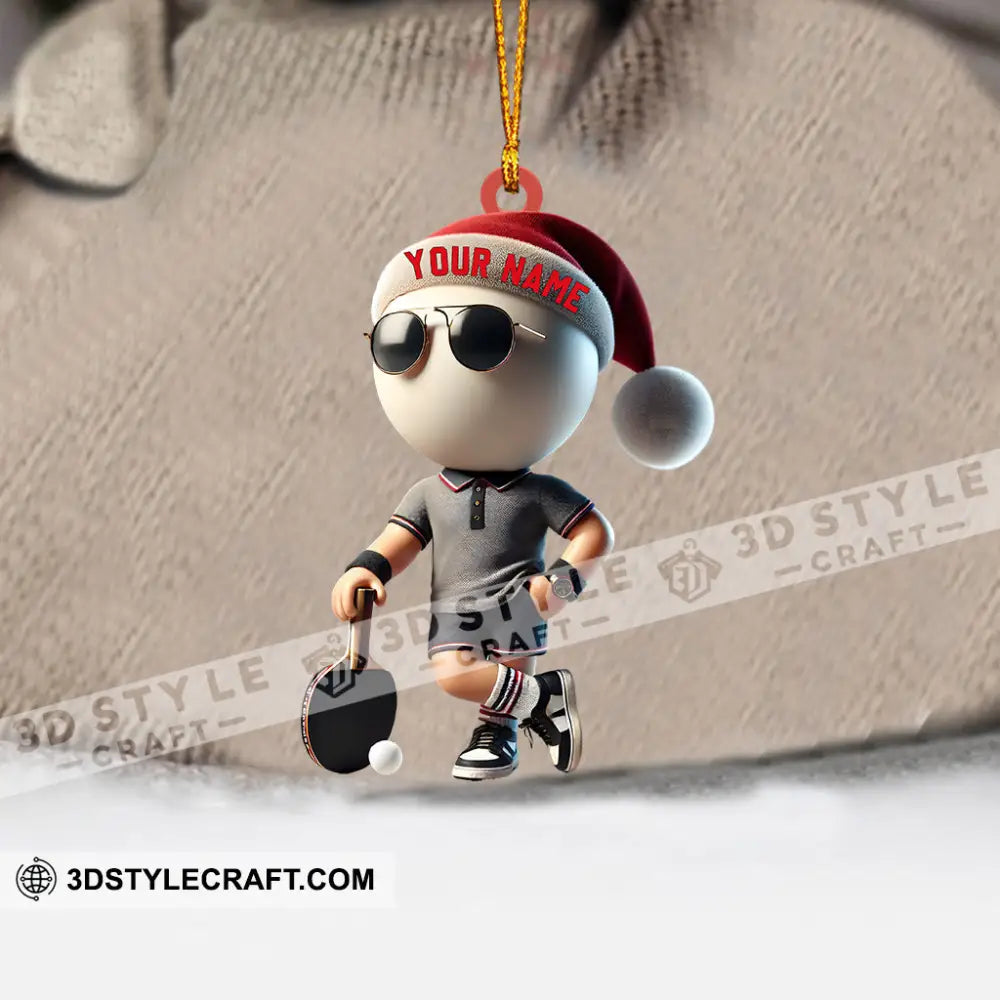 Ping Pong Player Decor Christmas Ornament Personalized