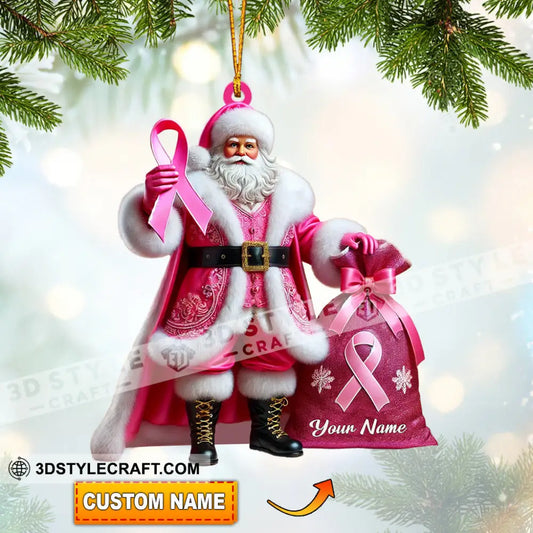 Pink Santa Home Decor Christmas Ornament Personalized 3.54’’ / 1
