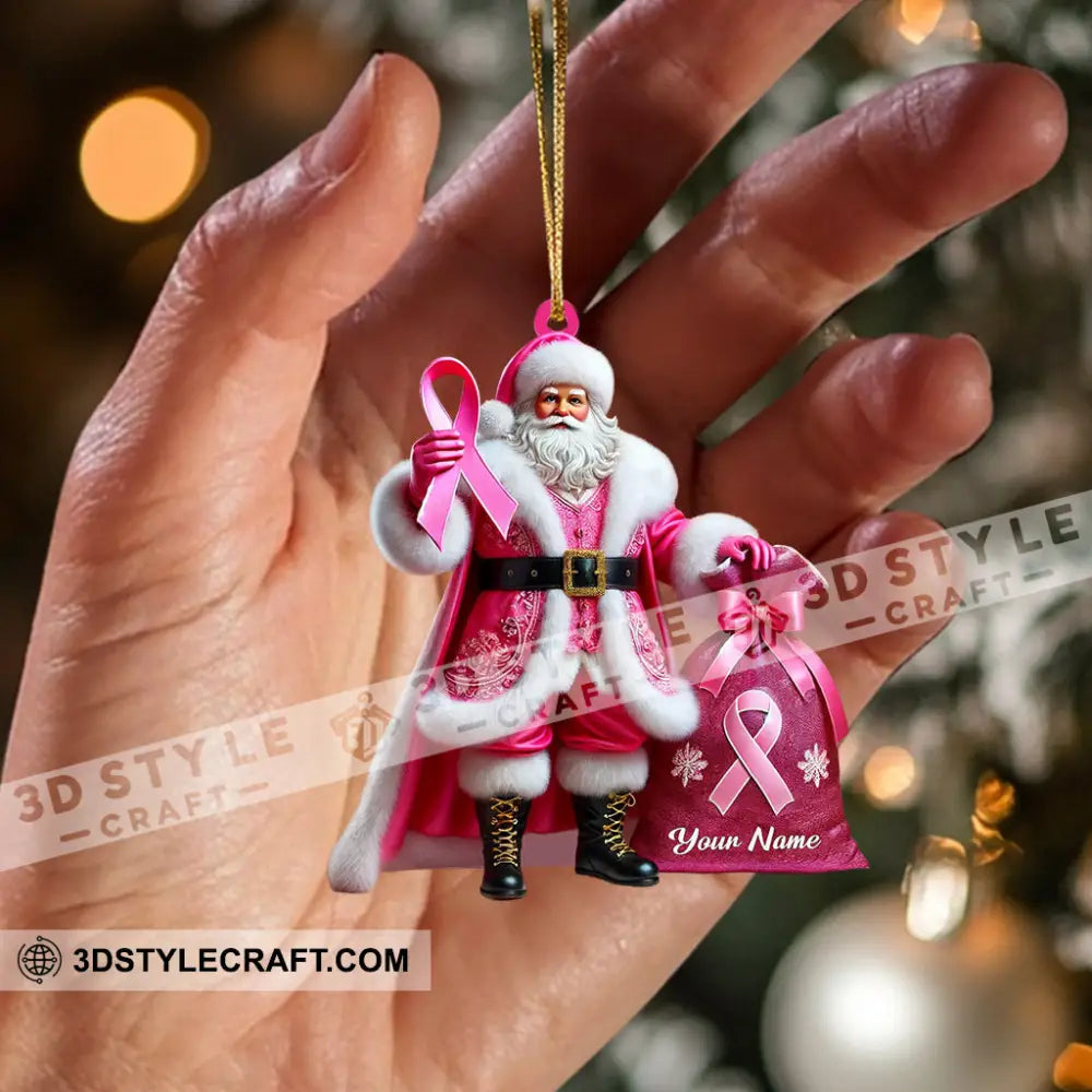 Pink Santa Home Decor Christmas Ornament Personalized