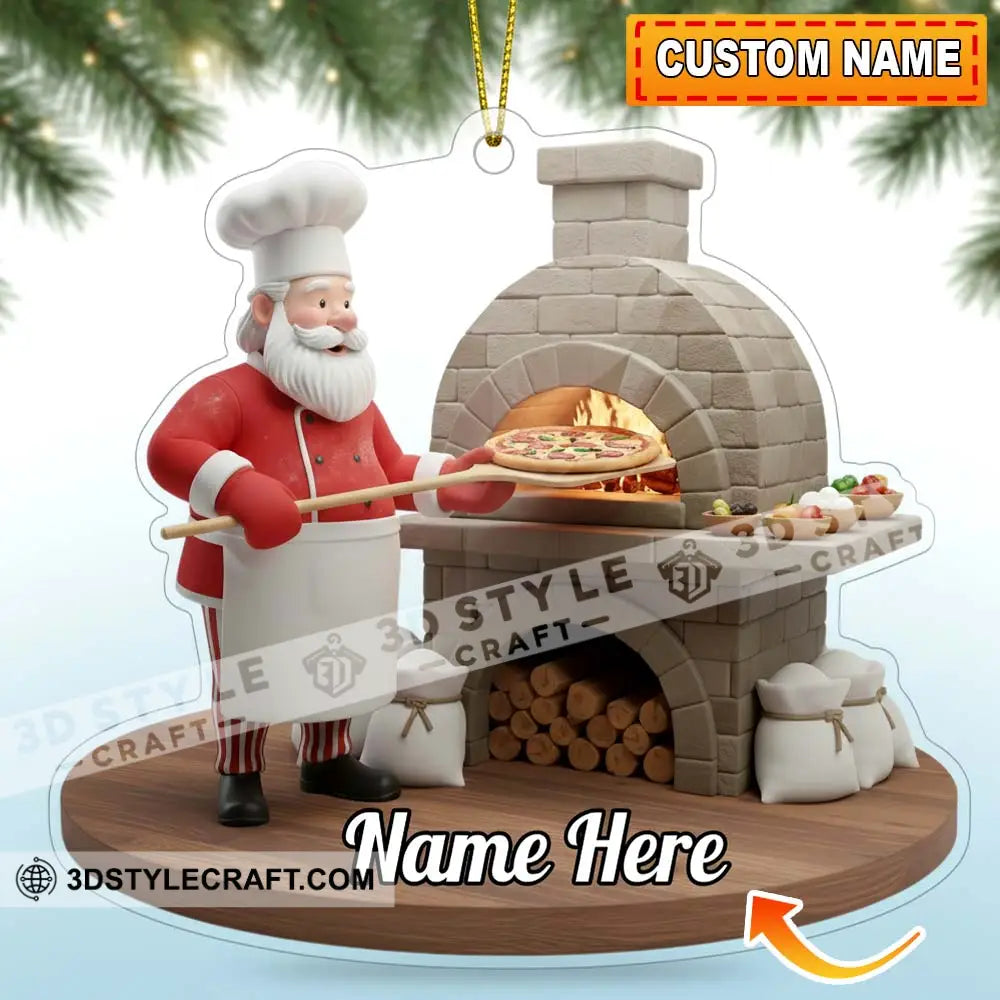 Pizza Chef Home Decor Christmas Ornament Personalized Ornament 3.54’’ / 1 Ornament Ornament