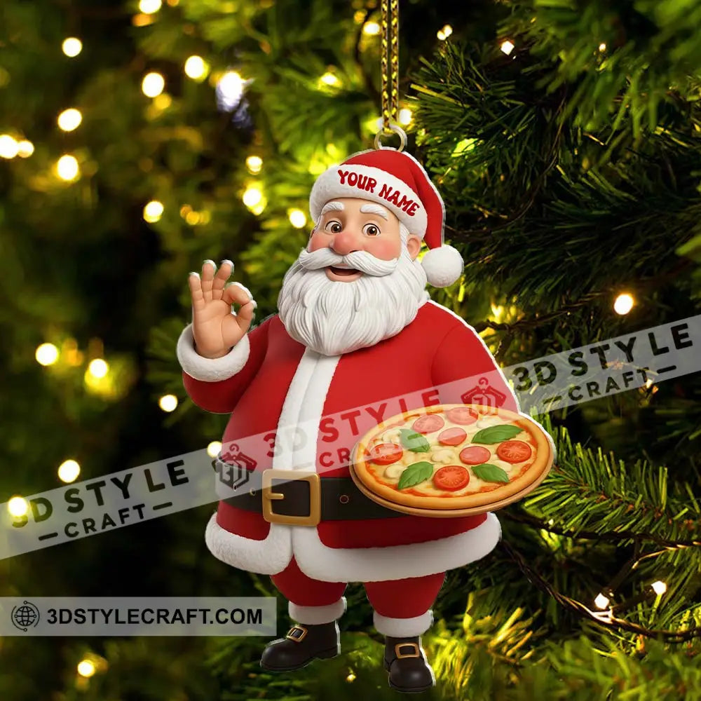Pizza Chef Santa Home Decor Christmas Ornament Personalized Ornament Ornament