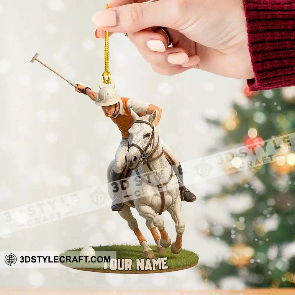 Polo Player On Horse Home Decor Christmas Ornament Personalized Ornament Ornament
