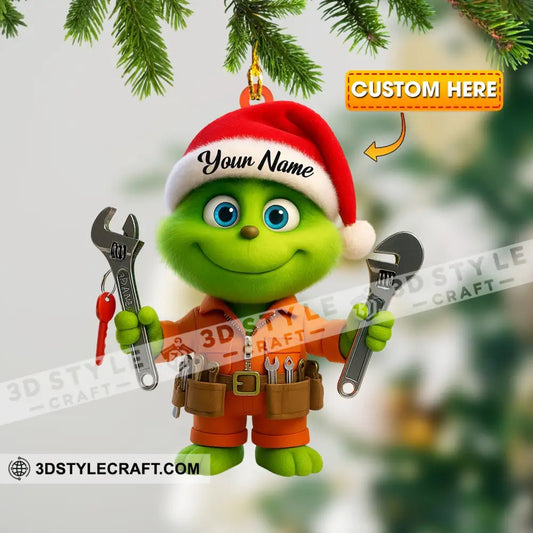 Repairman Grinch Home Decor Christmas Ornament Personalized Ornament 3.54’’ / 1 Ornament Ornament