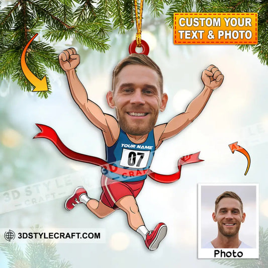 Running Lover Home Decor Christmas Ornament Personalized Ornament 3.54’’ / 1 Ornament Ornament