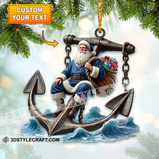Santa Anchor Home Decor Christmas Ornament Personalized 3.54’’ / 1