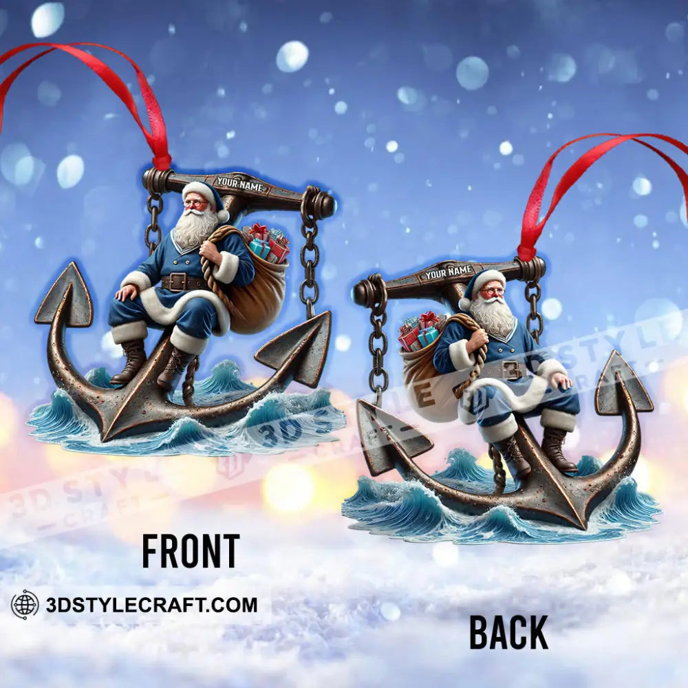 Santa Anchor Home Decor Christmas Ornament Personalized