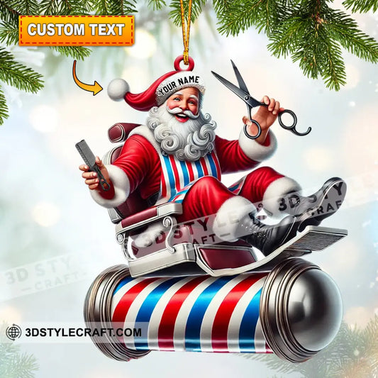 Santa Barber Home Decor Christmas Ornament Personalized 3.54’’ / 1