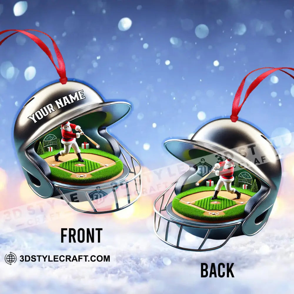 Santa Baseball Home Decor Christmas Ornament Personalized