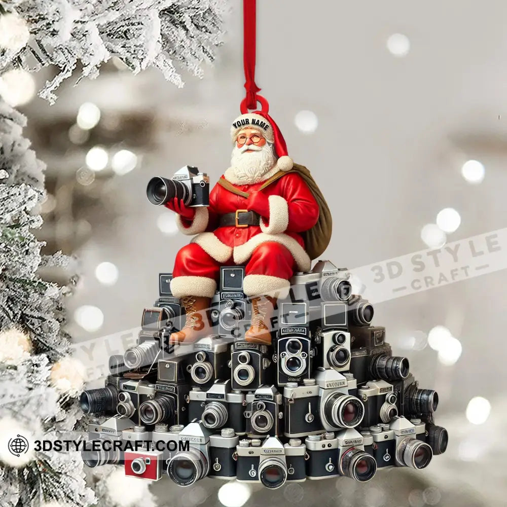 Santa Camera Lover Christmas Home Decor Ornament Personalized