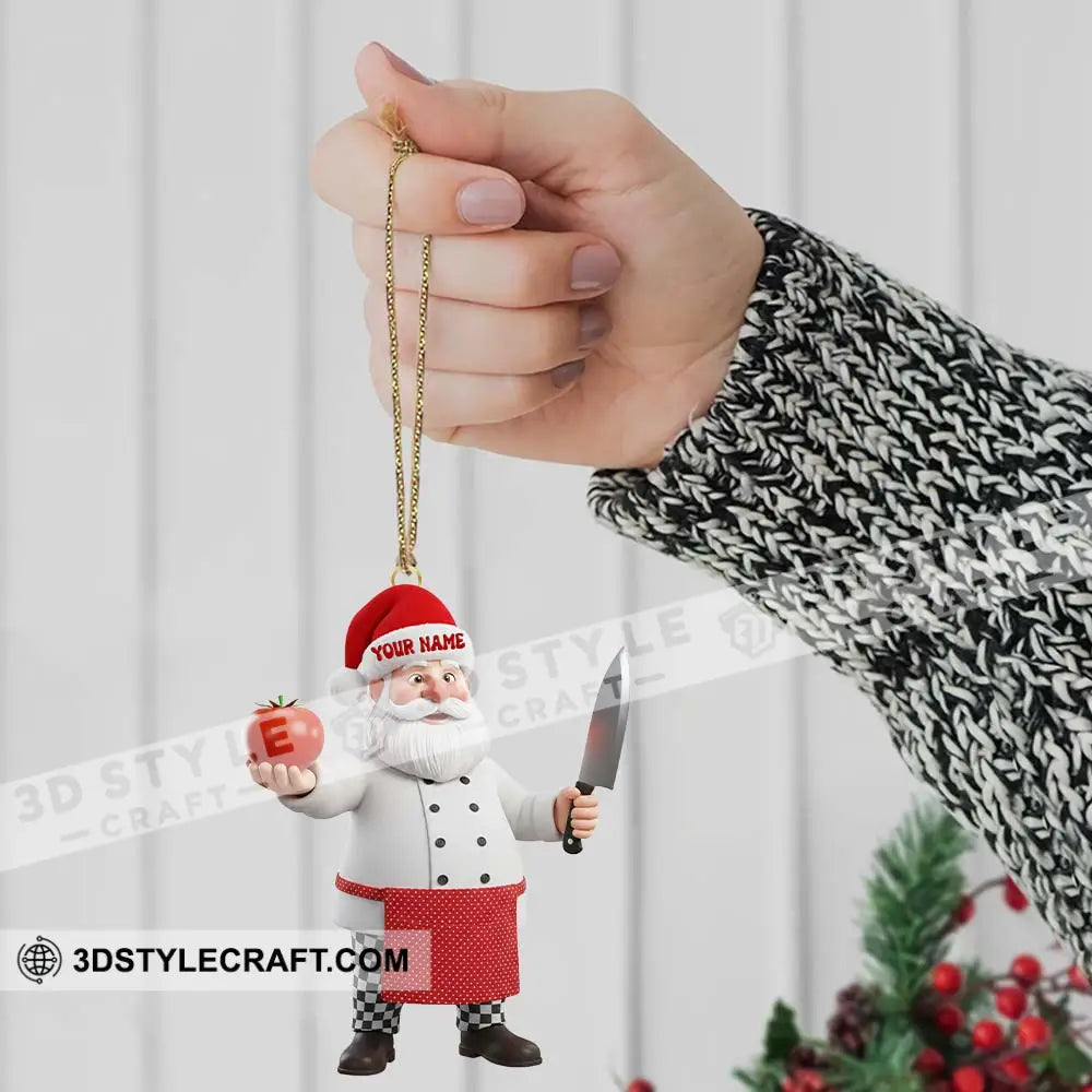 Santa Chef Home Decor Christmas Ornament Personalized Ornament Ornament