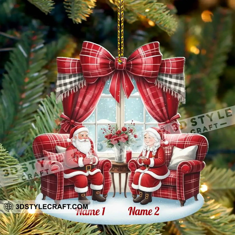 Santa Couple Christmas Home Decor Christmas Ornament Personalized Ornament Ornament