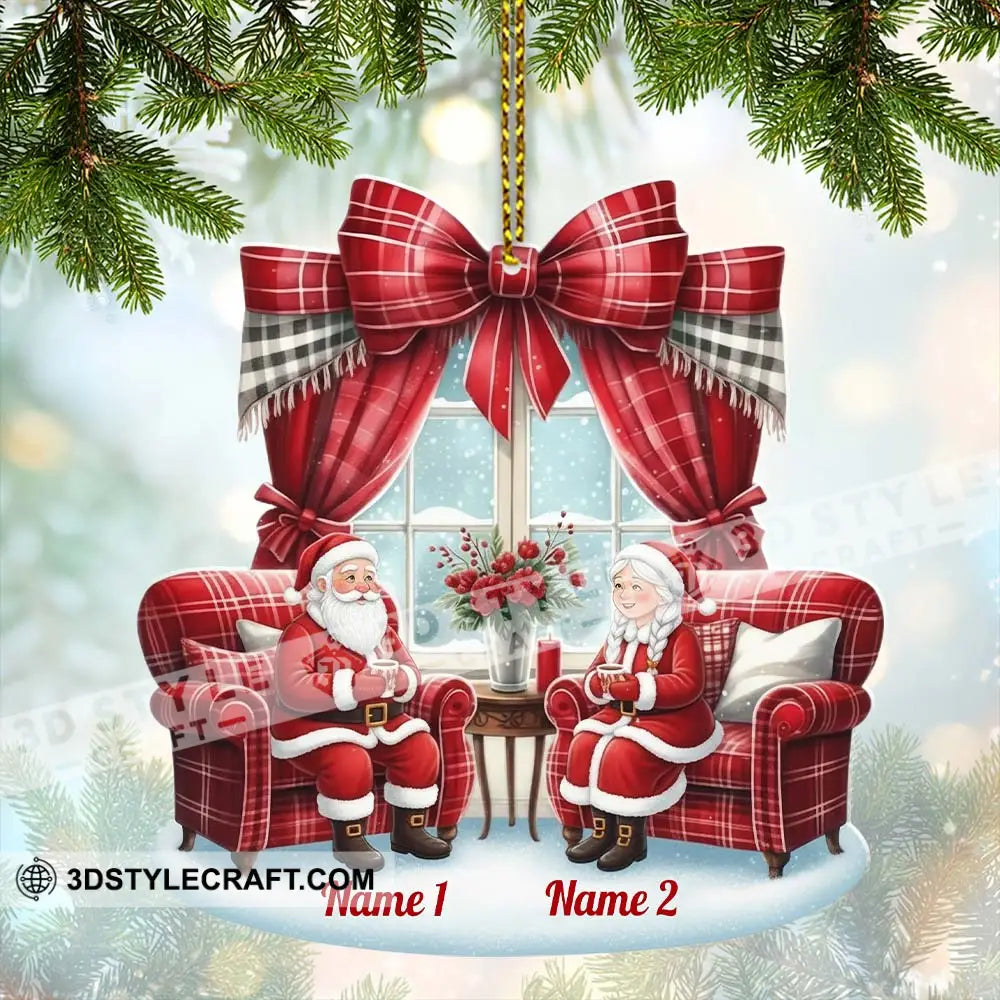 Santa Couple Christmas Home Decor Christmas Ornament Personalized Ornament Ornament