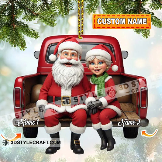 Santa Couple Home Decor Christmas Ornament Personalized Ornament 3.54’’ / 1 Ornament Ornament