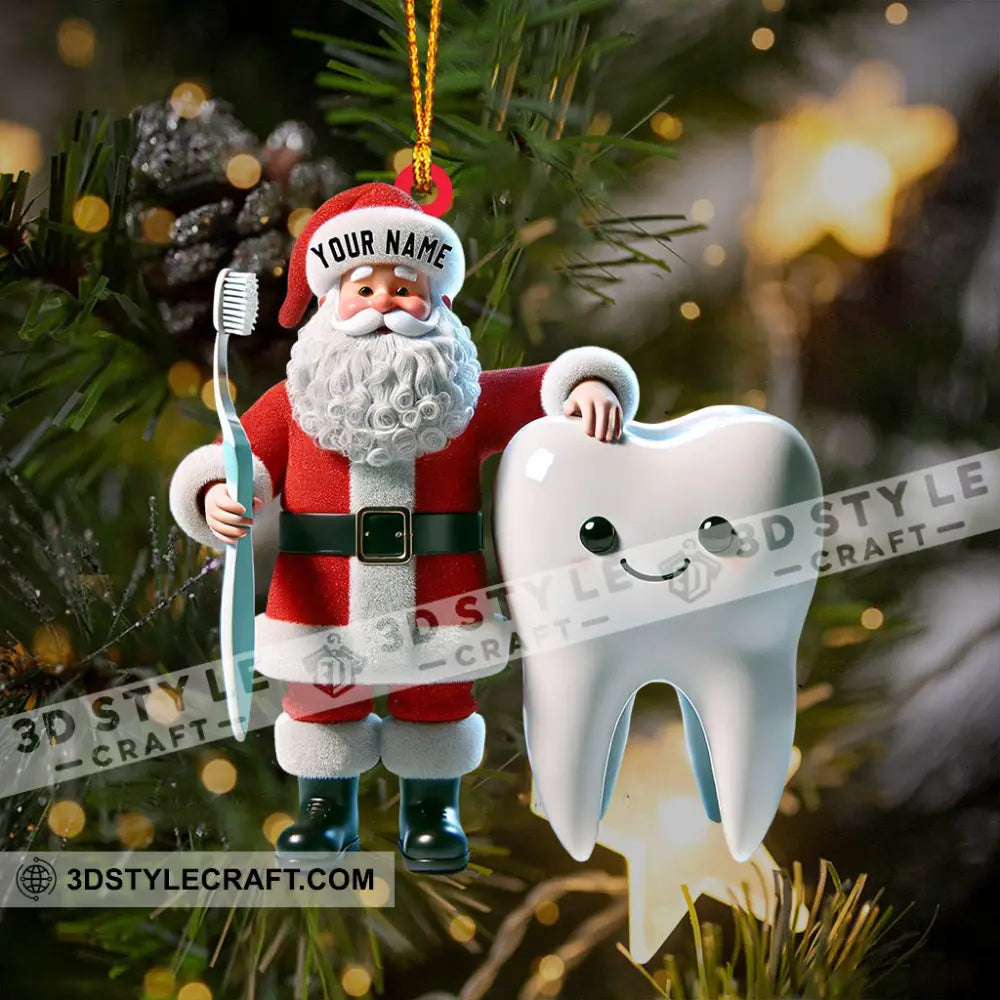 Santa Dentist Christmas Home Decor Ornament Personalized