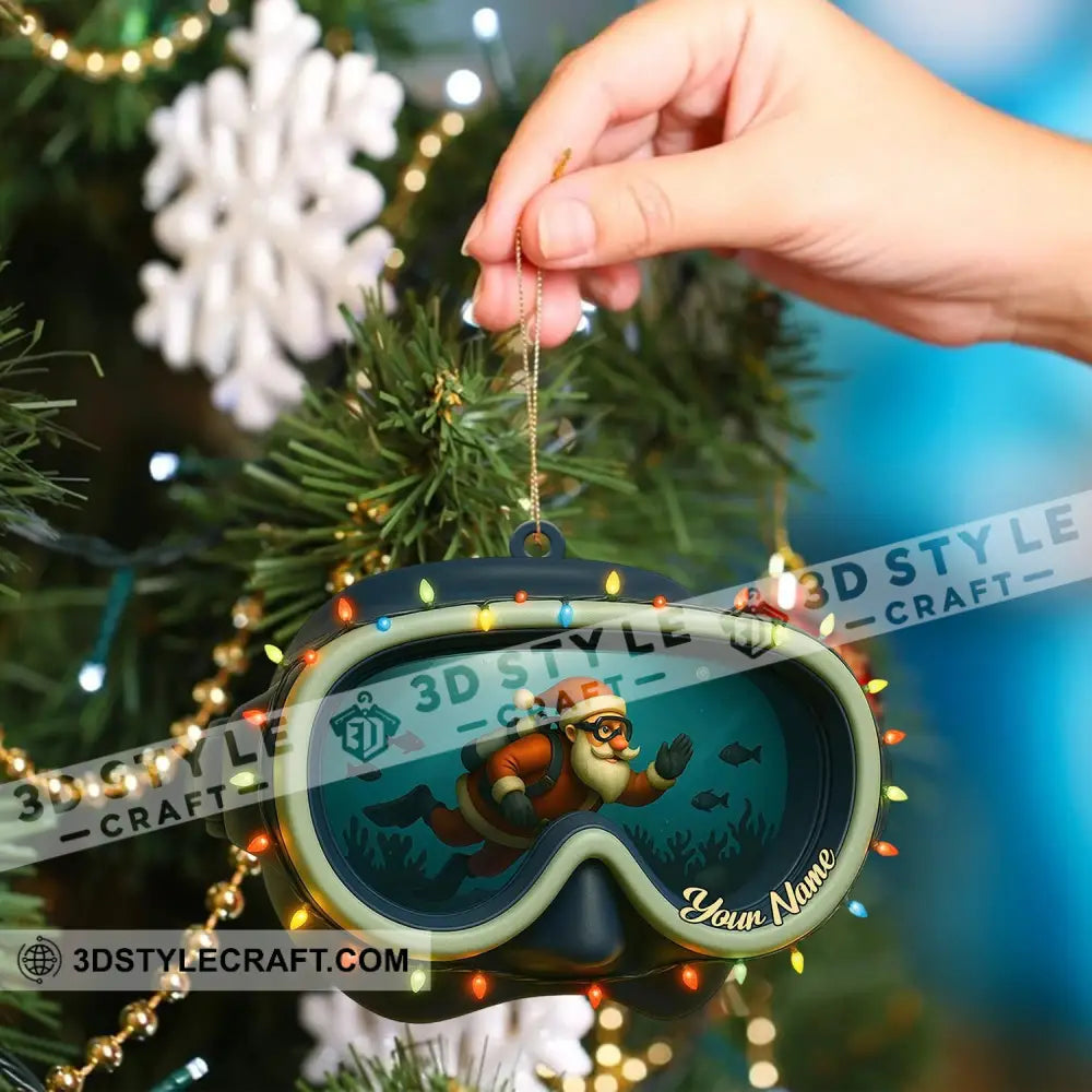 Santa Diving Home Decor Christmas Ornament Personalized Ornament Ornament