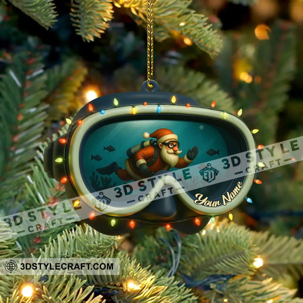 Santa Diving Home Decor Christmas Ornament Personalized Ornament Ornament