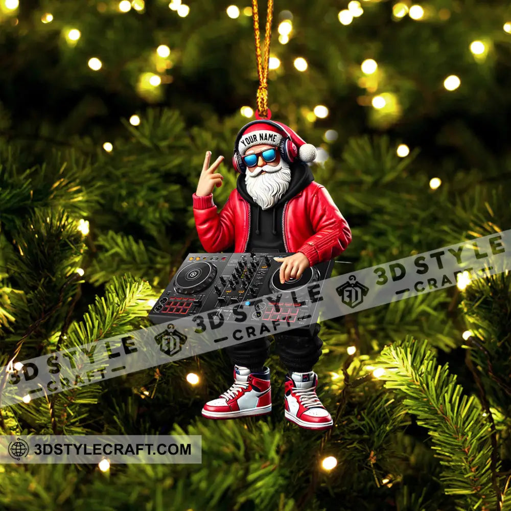 Santa Dj Home Decor Christmas Ornament Personalized