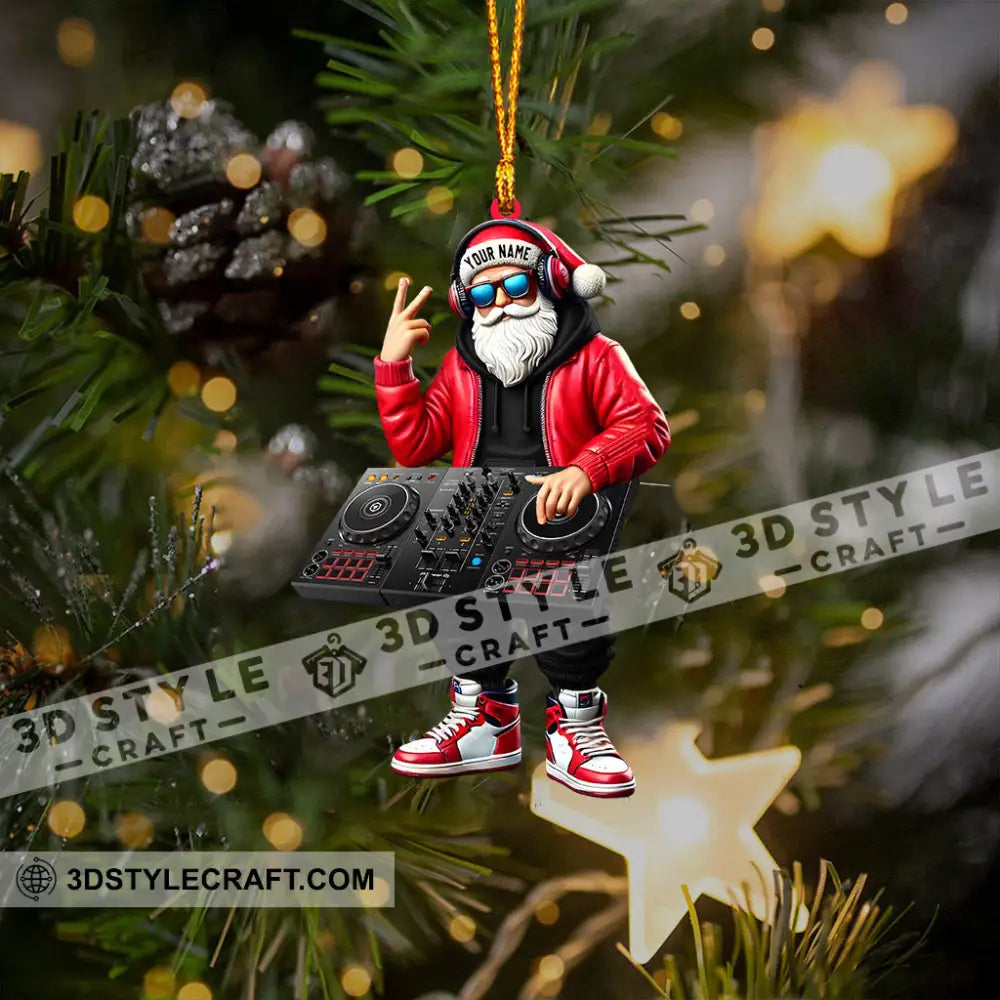 Santa Dj Home Decor Christmas Ornament Personalized