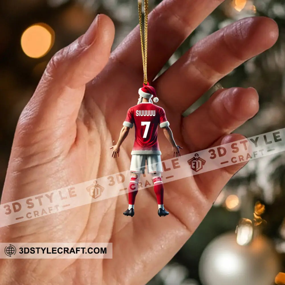 Santa Football Player Keeper Christmas Ornament Personalized