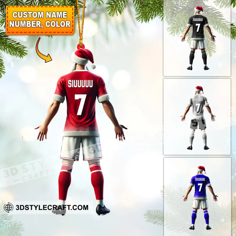 Santa Football Player Keeper Christmas Ornament Personalized 3.54’’ / 1