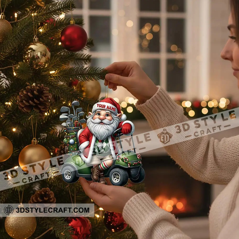 Santa Golf Car Home Decor Christmas Ornament Personalized Ornament Ornament