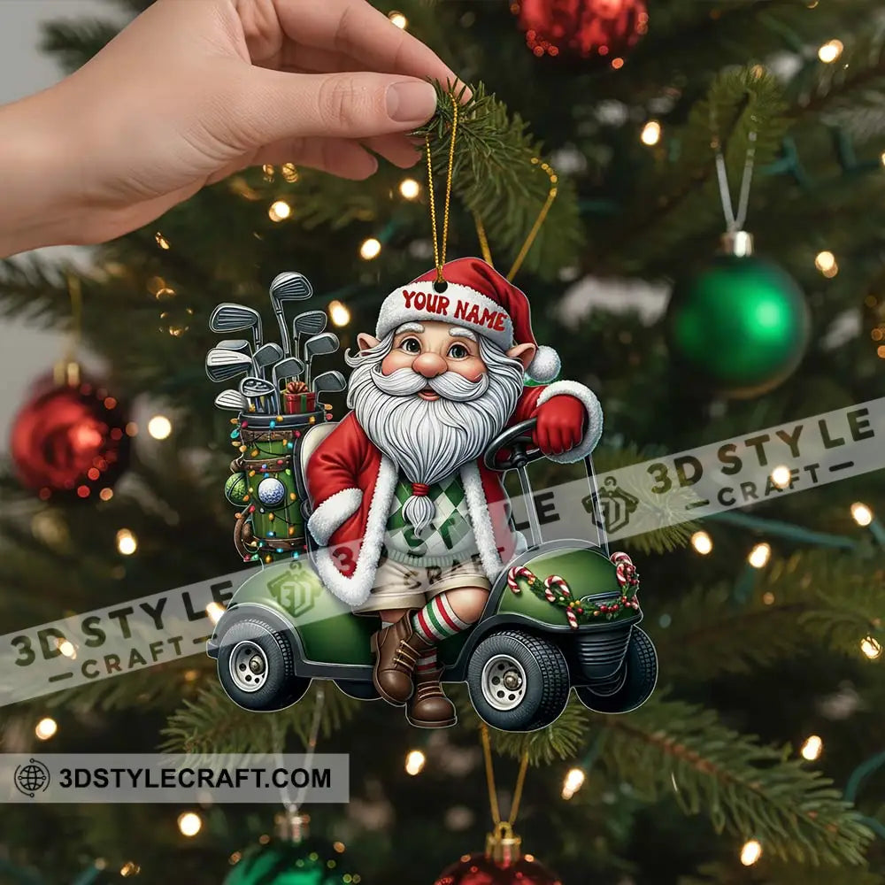 Santa Golf Car Home Decor Christmas Ornament Personalized Ornament Ornament