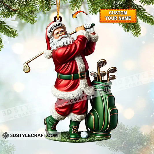 Santa Golf Player Christmas Ornament Personalized 3.54’’ / 1