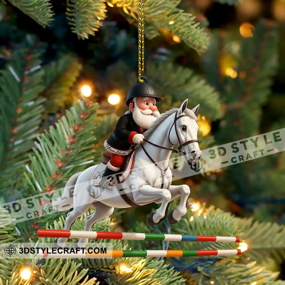 Santa Horse Racing Home Decor Christmas Ornament Personalized Ornament Ornament