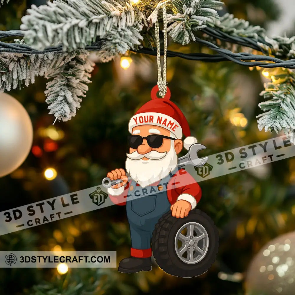 Santa Mechanic Christmas Home Decor Christmas Ornament Personalized Ornament Ornament