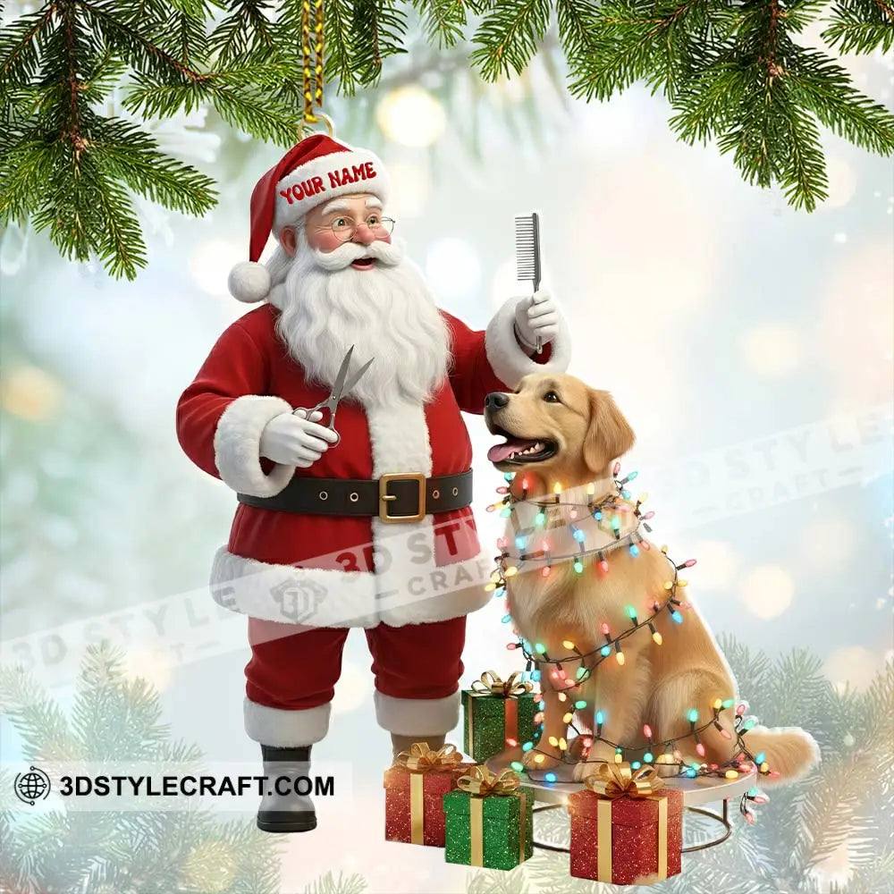 Santa Pet Grooming Home Decor Christmas Ornament Personalized Ornament Ornament