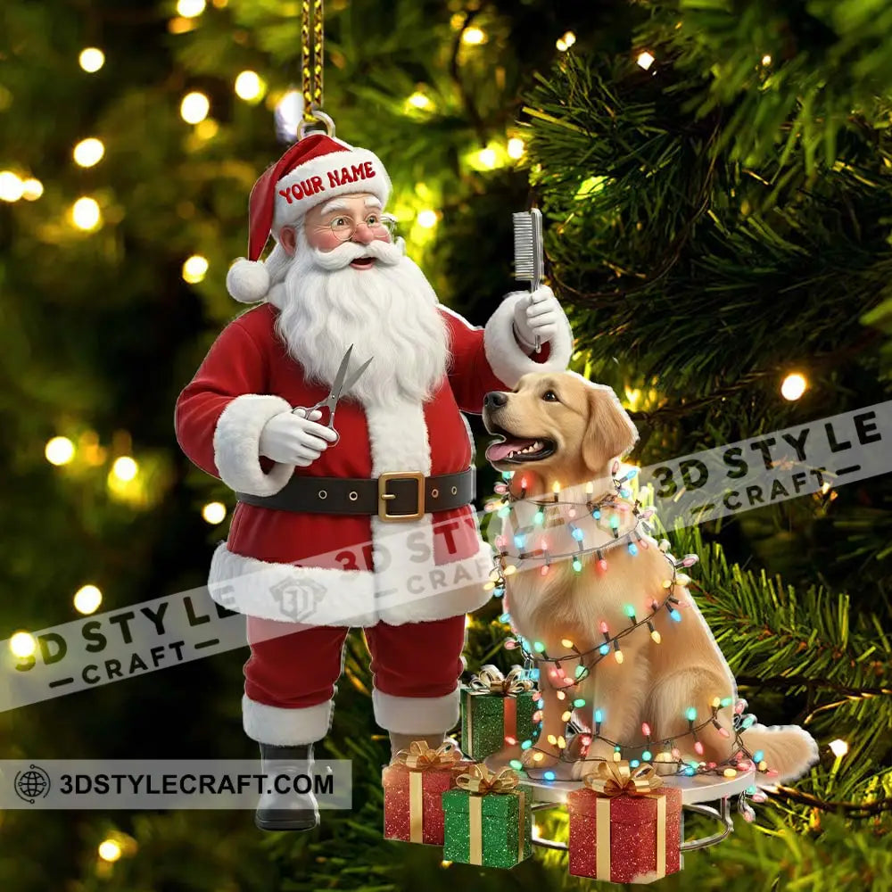 Santa Pet Grooming Home Decor Christmas Ornament Personalized Ornament Ornament