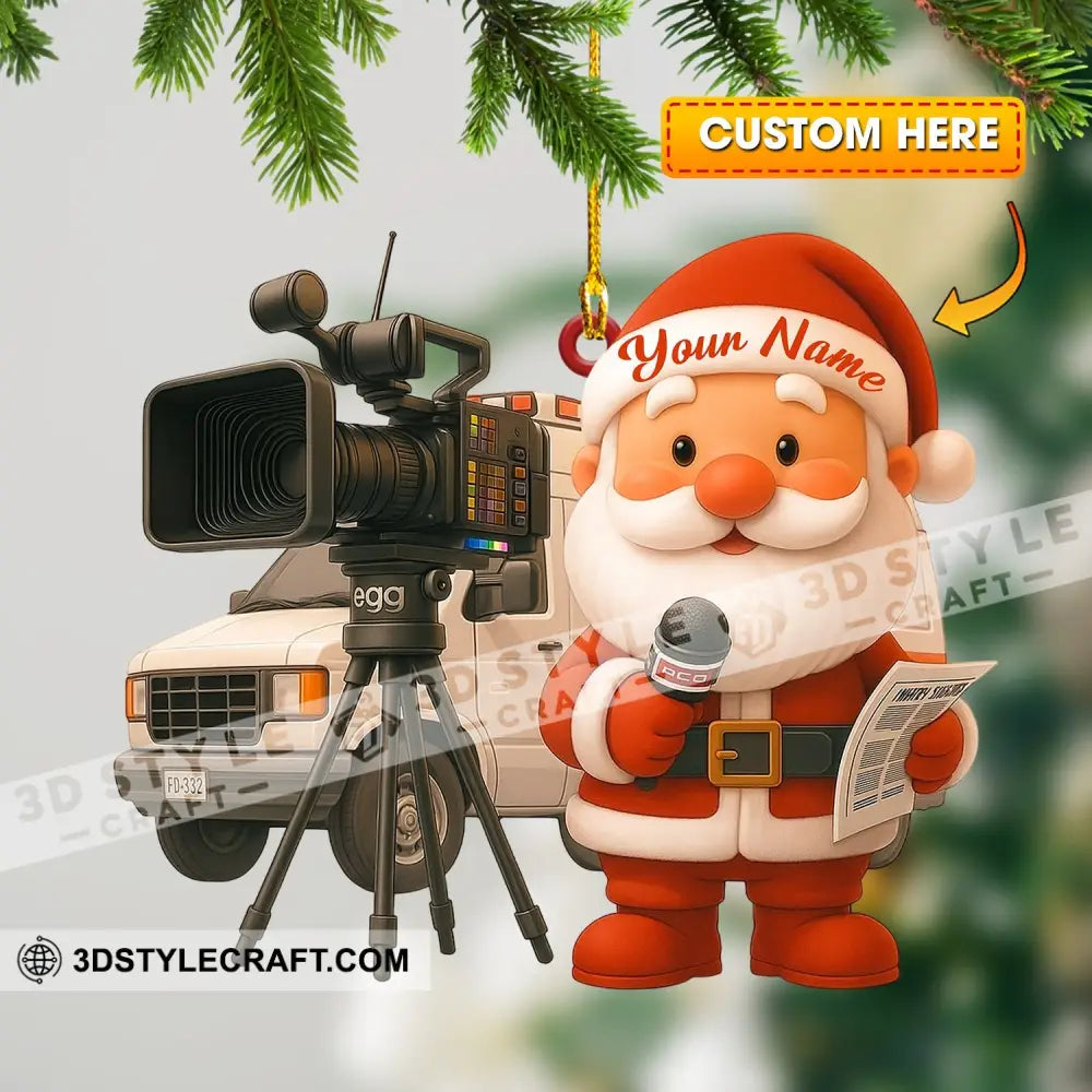Santa Photographer Home Decor Christmas Ornament Personalized Ornament 3.54’’ / 1 Ornament Ornament