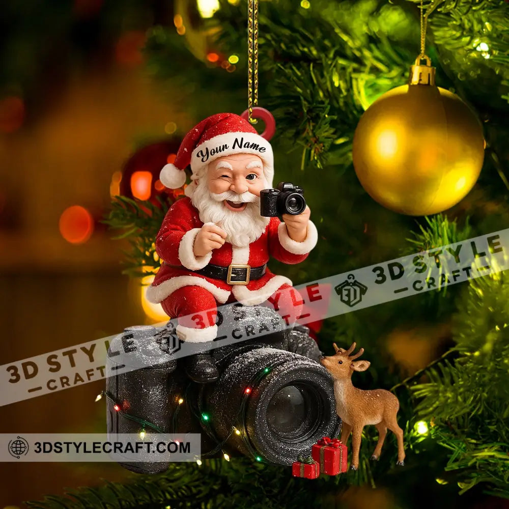 Santa Photographer Home Decor Christmas Ornament Personalized Ornament Ornament