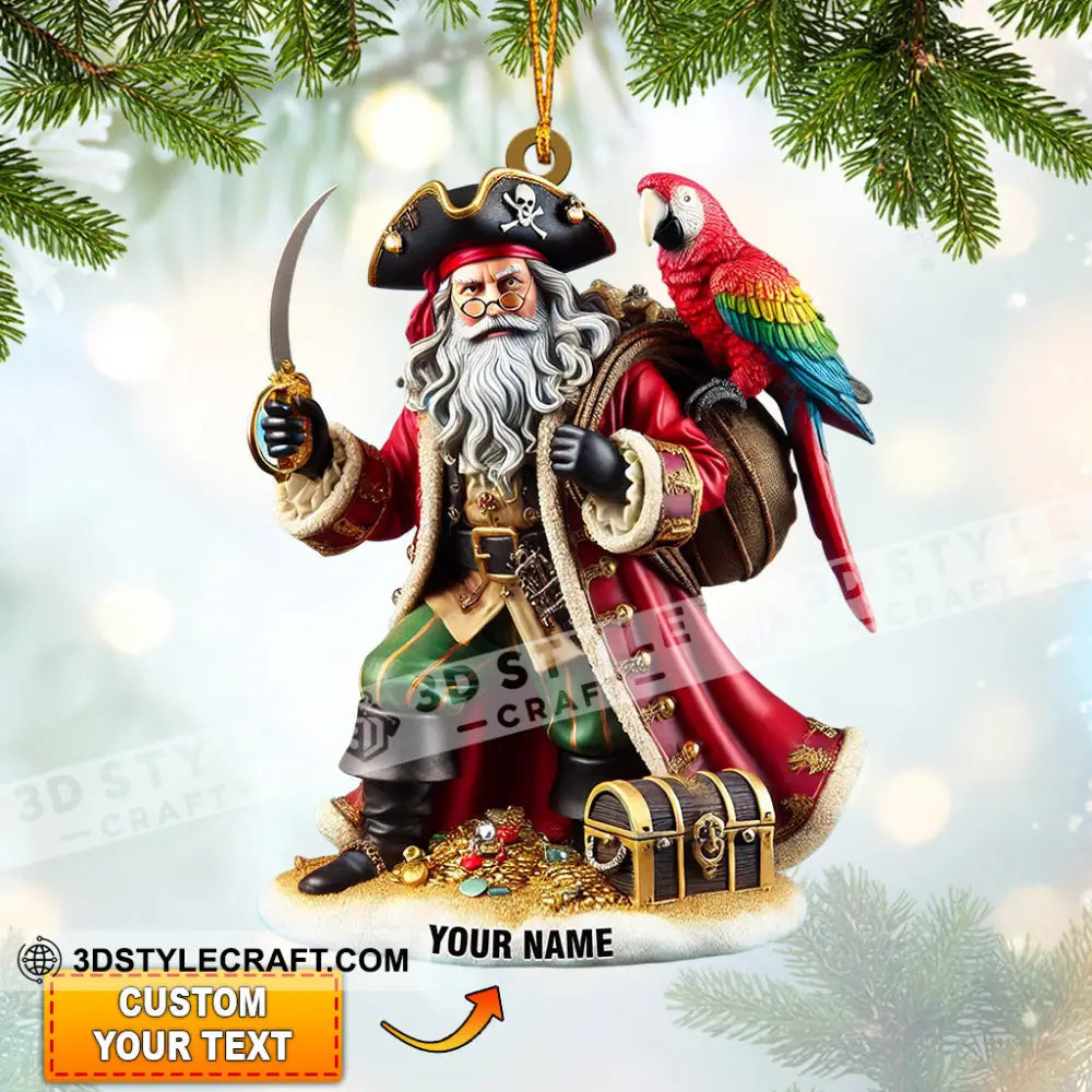 Santa Pirates Home Decor Christmas Ornament Personalized 3.54’’ / 1