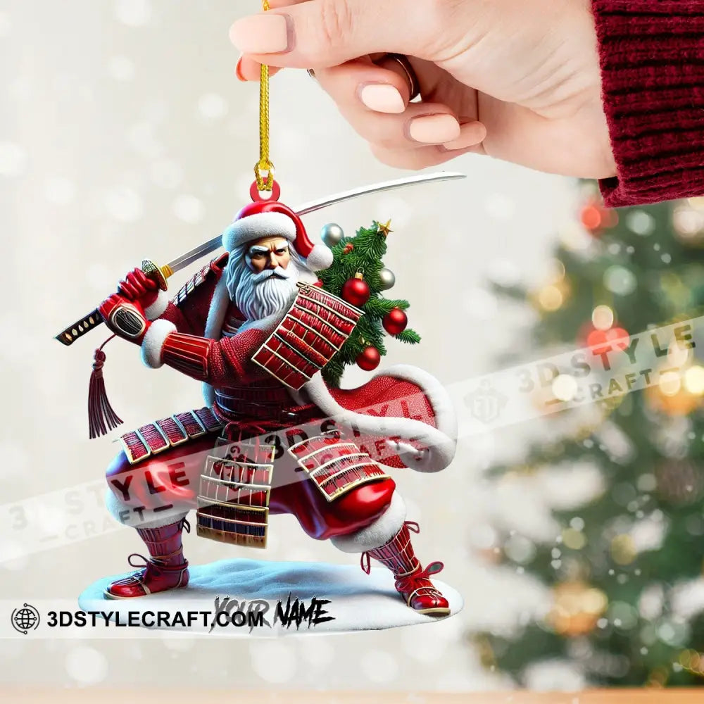 Santa Samurai Home Decor Christmas Ornament Personalized