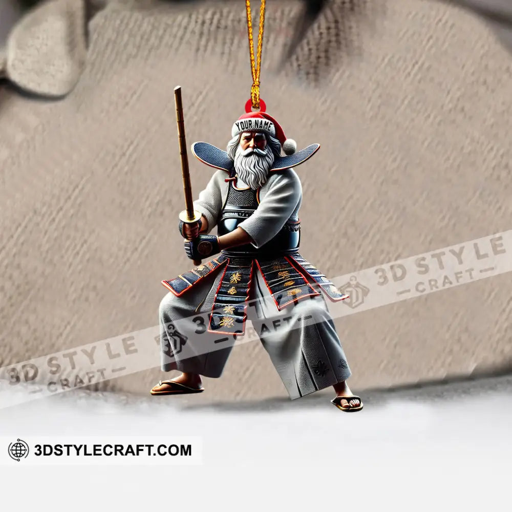 Santa Samurai Home Decor Christmas Ornament Personalized