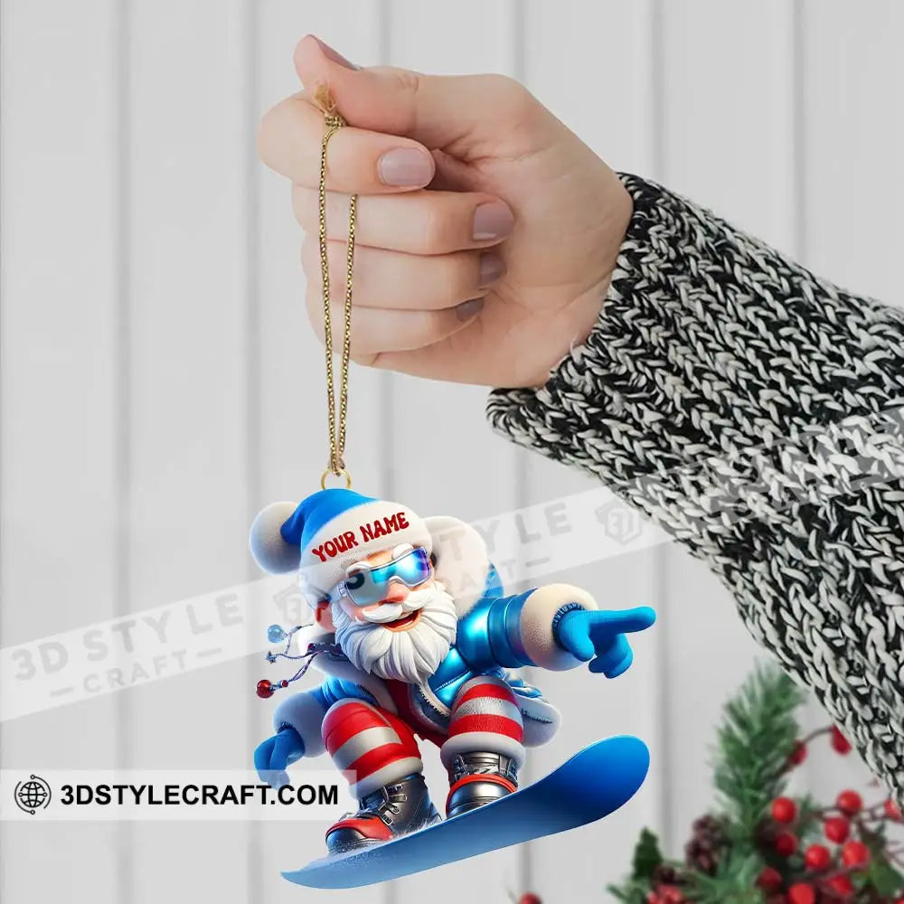 Santa Skiing Home Decor Christmas Ornament Personalized Ornament Ornament