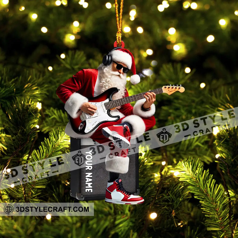Santa Street Musician Home Decor Christmas Ornament Personalized