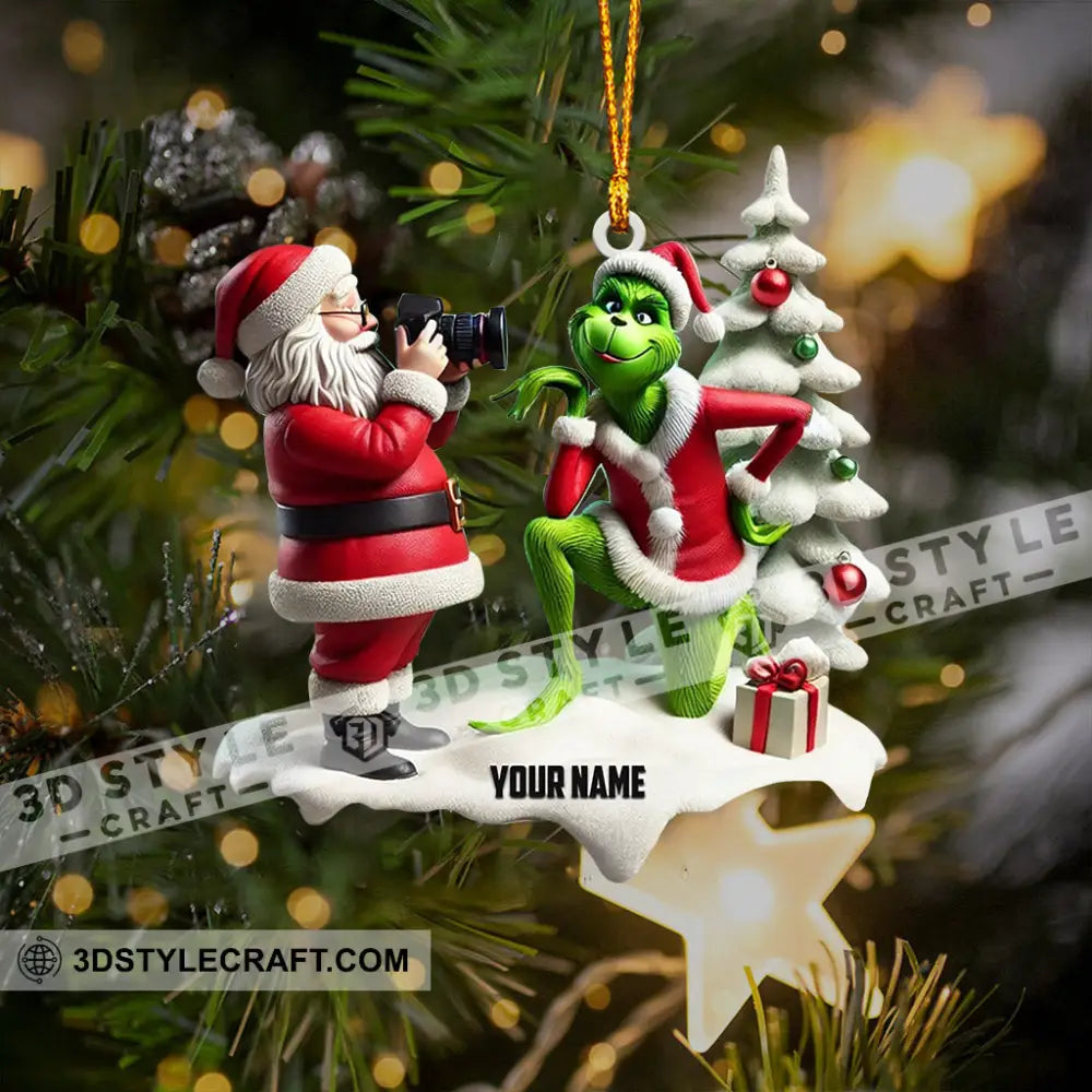 Santa Take Photo Home Decor Christmas Ornament Personalized